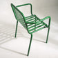 Dining Room Industrial Chair Metal Slat Back Dining Chair in Green