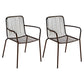 Outdoor Patio Arm Chair Metal Industrial Chairs with Slat Back Black 2 Piece Set Clearhalo 'Dining Chairs' 'Dining Tables & Seating' 'dining_chair' 'furn' 'furn_dining_chair' 'Furniture' 'Kitchen & Dining Furniture' 6453381