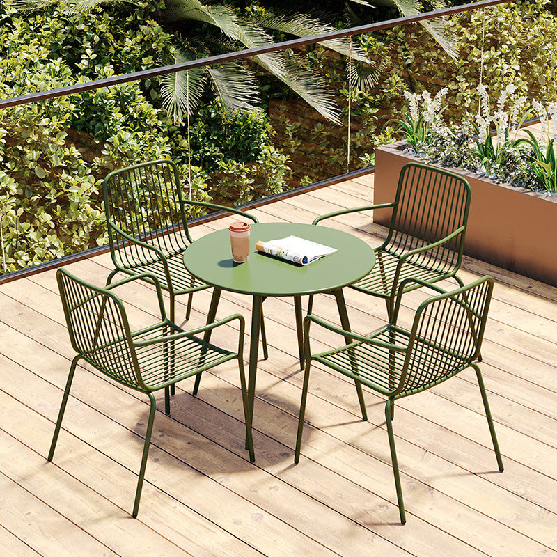 Outdoor Patio Arm Chair Metal Industrial Chairs with Slat Back Clearhalo 'Dining Chairs' 'Dining Tables & Seating' 'dining_chair' 'furn' 'furn_dining_chair' 'Furniture' 'Kitchen & Dining Furniture' 6453383