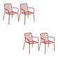 Outdoor Patio Arm Chair Metal Industrial Chairs with Slat Back Red 4 Piece Set Clearhalo 'Dining Chairs' 'Dining Tables & Seating' 'dining_chair' 'furn' 'furn_dining_chair' 'Furniture' 'Kitchen & Dining Furniture' 6453390