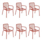 Outdoor Patio Arm Chair Metal Industrial Chairs with Slat Back Red 6 Piece Set Clearhalo 'Dining Chairs' 'Dining Tables & Seating' 'dining_chair' 'furn' 'furn_dining_chair' 'Furniture' 'Kitchen & Dining Furniture' 6453392