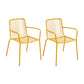 Outdoor Patio Arm Chair Metal Industrial Chairs with Slat Back Yellow 2 Piece Set Clearhalo 'Dining Chairs' 'Dining Tables & Seating' 'dining_chair' 'furn' 'furn_dining_chair' 'Furniture' 'Kitchen & Dining Furniture' 6453396