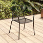 Outdoor Patio Arm Chair Metal Industrial Chairs with Slat Back Black 1 Piece Clearhalo 'Dining Chairs' 'Dining Tables & Seating' 'dining_chair' 'furn' 'furn_dining_chair' 'Furniture' 'Kitchen & Dining Furniture' 6453401