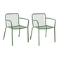 Outdoor Patio Arm Chair Metal Industrial Chairs with Slat Back Green 2 Piece Set Clearhalo 'Dining Chairs' 'Dining Tables & Seating' 'dining_chair' 'furn' 'furn_dining_chair' 'Furniture' 'Kitchen & Dining Furniture' 6453404