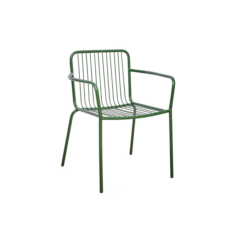 Outdoor Patio Arm Chair Metal Industrial Chairs with Slat Back Clearhalo 'Dining Chairs' 'Dining Tables & Seating' 'dining_chair' 'furn' 'furn_dining_chair' 'Furniture' 'Kitchen & Dining Furniture' 6453405