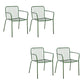 Outdoor Patio Arm Chair Metal Industrial Chairs with Slat Back Green 4 Piece Set Clearhalo 'Dining Chairs' 'Dining Tables & Seating' 'dining_chair' 'furn' 'furn_dining_chair' 'Furniture' 'Kitchen & Dining Furniture' 6453406