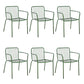 Outdoor Patio Arm Chair Metal Industrial Chairs with Slat Back Green 6 Piece Set Clearhalo 'Dining Chairs' 'Dining Tables & Seating' 'dining_chair' 'furn' 'furn_dining_chair' 'Furniture' 'Kitchen & Dining Furniture' 6453407