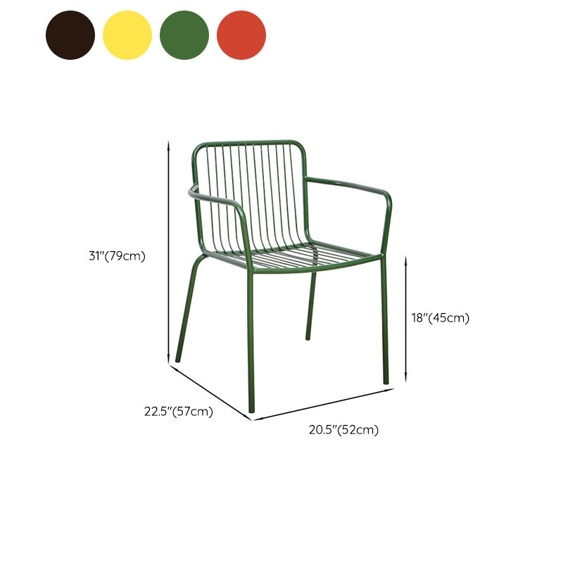 Outdoor Patio Arm Chair Metal Industrial Chairs with Slat Back Clearhalo 'Dining Chairs' 'Dining Tables & Seating' 'dining_chair' 'furn' 'furn_dining_chair' 'Furniture' 'Kitchen & Dining Furniture' 6453409