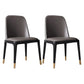 Faux Leather Upholstered Dining Chairs Industrial Solid Back Chair