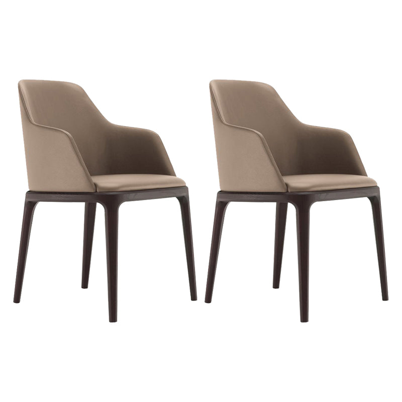 Faux Leather Upholstered Dining Chairs Industrial Solid Back Chair