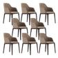Faux Leather Upholstered Dining Chairs Industrial Solid Back Chair