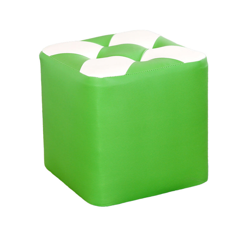 Color Panel Pouf Ottoman Stain Resistant Square Faux Leather Tufted Ottoman Clearhalo 'furn' 'furn_ottomans_poufs' 'Furniture' 'Living Room Furniture' 'Ottomans & Poufs' 'ottomans_poufs' 6453583