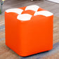 Color Panel Pouf Ottoman Stain Resistant Square Faux Leather Tufted Ottoman 11"L x 11"W x 12"H Orange 1 Piece Clearhalo 'furn' 'furn_ottomans_poufs' 'Furniture' 'Living Room Furniture' 'Ottomans & Poufs' 'ottomans_poufs' 6453598