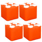 Color Panel Pouf Ottoman Stain Resistant Square Faux Leather Tufted Ottoman 11"L x 11"W x 12"H Orange 4 Piece Set Clearhalo 'furn' 'furn_ottomans_poufs' 'Furniture' 'Living Room Furniture' 'Ottomans & Poufs' 'ottomans_poufs' 6453600