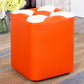 Color Panel Pouf Ottoman Stain Resistant Square Faux Leather Tufted Ottoman 11"L x 11"W x 14"H Orange 1 Piece Clearhalo 'furn' 'furn_ottomans_poufs' 'Furniture' 'Living Room Furniture' 'Ottomans & Poufs' 'ottomans_poufs' 6453616