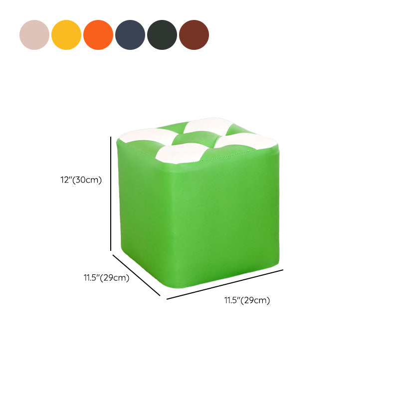 Color Panel Pouf Ottoman Stain Resistant Square Faux Leather Tufted Ottoman Clearhalo 'furn' 'furn_ottomans_poufs' 'Furniture' 'Living Room Furniture' 'Ottomans & Poufs' 'ottomans_poufs' 6453619