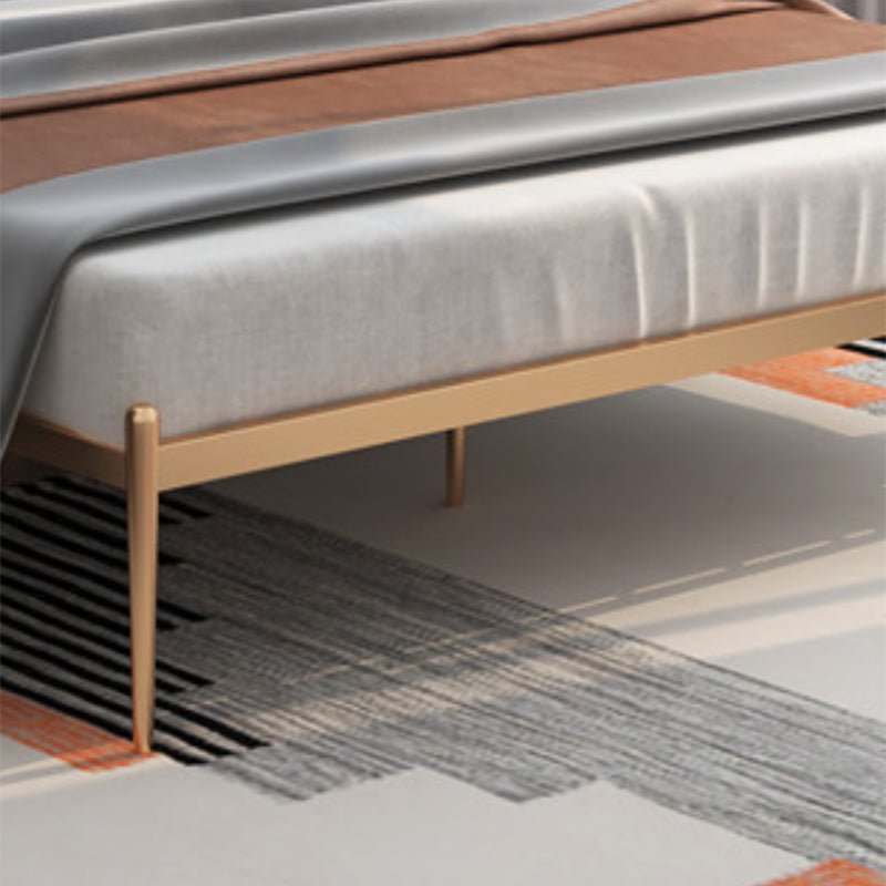 Glam Iron Open-Frame Bed with Spindle Headboard Solid Color in Gold Clearhalo 'Bedroom Furniture' 'Beds' 'furn' 'furn_beds' 'Furniture' 6453689