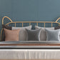 Glam Iron Open-Frame Bed with Spindle Headboard Solid Color in Gold Clearhalo 'Bedroom Furniture' 'Beds' 'furn' 'furn_beds' 'Furniture' 6453690