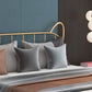 Glam Iron Open-Frame Bed with Spindle Headboard Solid Color in Gold Clearhalo 'Bedroom Furniture' 'Beds' 'furn' 'furn_beds' 'Furniture' 6453691