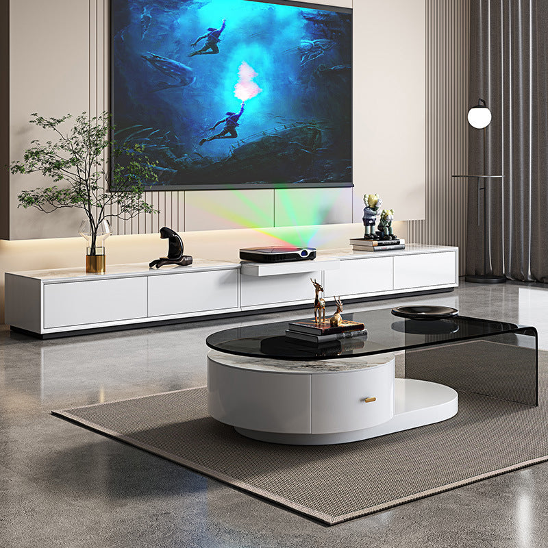 Contemporary Media Console TV Stand Stone TV Stand Console with Drawers Clearhalo 'furn' 'furn_tv_stands_entertainment_centers' 'Furniture' 'Living Room Furniture' 'TV Stands & Entertainment Centers' 'TV Stands & Media Storage Furniture' 'tv_stands_entertainment_centers' 6457212