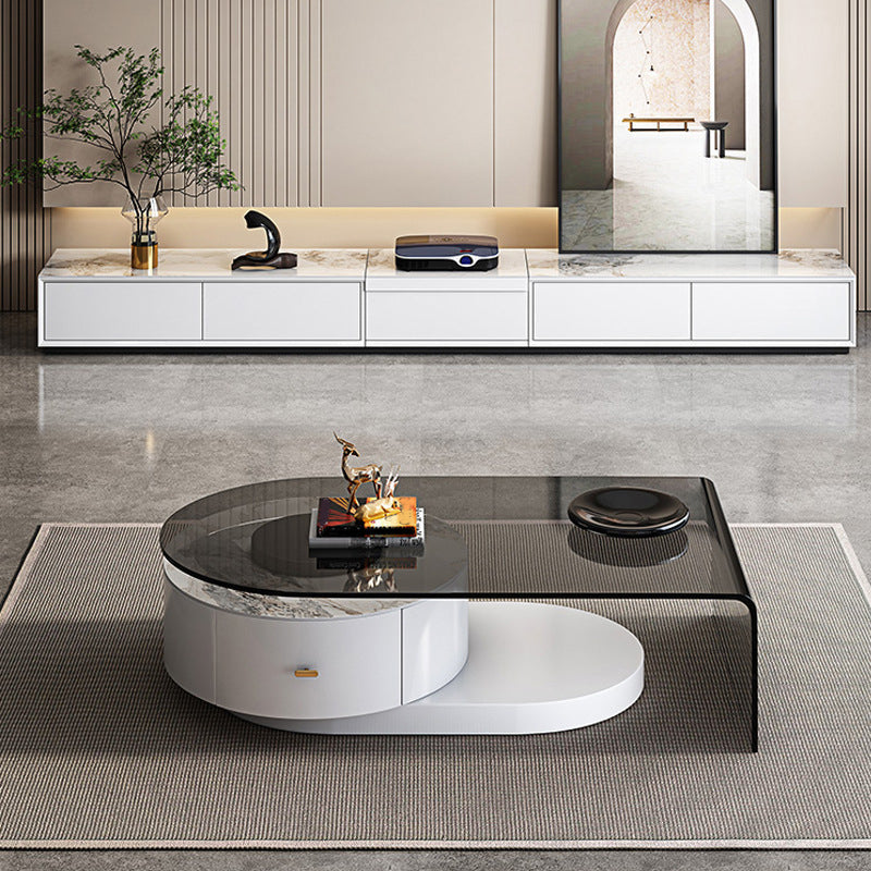 Contemporary Media Console TV Stand Stone TV Stand Console with Drawers Clearhalo 'furn' 'furn_tv_stands_entertainment_centers' 'Furniture' 'Living Room Furniture' 'TV Stands & Entertainment Centers' 'TV Stands & Media Storage Furniture' 'tv_stands_entertainment_centers' 6457213
