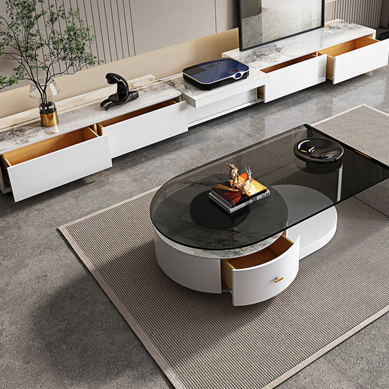 Contemporary Media Console TV Stand Stone TV Stand Console with Drawers Clearhalo 'furn' 'furn_tv_stands_entertainment_centers' 'Furniture' 'Living Room Furniture' 'TV Stands & Entertainment Centers' 'TV Stands & Media Storage Furniture' 'tv_stands_entertainment_centers' 6457214