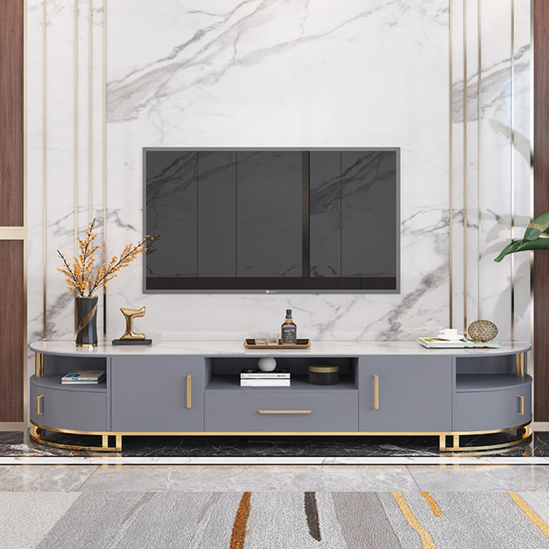 Stone Media Console Contemporary TV Stand Console for Living Room Clearhalo 'furn' 'furn_tv_stands_entertainment_centers' 'Furniture' 'Living Room Furniture' 'TV Stands & Entertainment Centers' 'TV Stands & Media Storage Furniture' 'tv_stands_entertainment_centers' 6457226