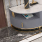 Stone Media Console Contemporary TV Stand Console for Living Room Clearhalo 'furn' 'furn_tv_stands_entertainment_centers' 'Furniture' 'Living Room Furniture' 'TV Stands & Entertainment Centers' 'TV Stands & Media Storage Furniture' 'tv_stands_entertainment_centers' 6457231