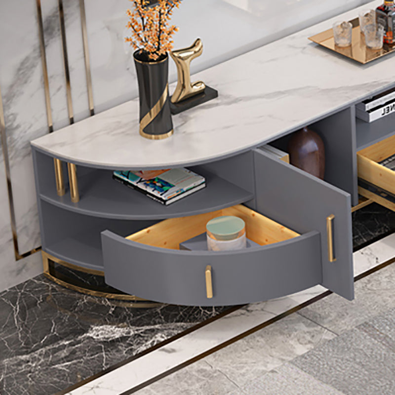 Stone Media Console Contemporary TV Stand Console for Living Room Clearhalo 'furn' 'furn_tv_stands_entertainment_centers' 'Furniture' 'Living Room Furniture' 'TV Stands & Entertainment Centers' 'TV Stands & Media Storage Furniture' 'tv_stands_entertainment_centers' 6457232