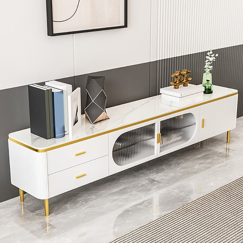 Stone Media Console Enclosed Storage TV Stand Console with Drawers Clearhalo 'furn' 'furn_tv_stands_entertainment_centers' 'Furniture' 'Living Room Furniture' 'TV Stands & Entertainment Centers' 'TV Stands & Media Storage Furniture' 'tv_stands_entertainment_centers' 6457239