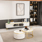 Stone Media Console Enclosed Storage TV Stand Console with Drawers Clearhalo 'furn' 'furn_tv_stands_entertainment_centers' 'Furniture' 'Living Room Furniture' 'TV Stands & Entertainment Centers' 'TV Stands & Media Storage Furniture' 'tv_stands_entertainment_centers' 6457245