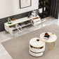 Stone Media Console Enclosed Storage TV Stand Console with Drawers Clearhalo 'furn' 'furn_tv_stands_entertainment_centers' 'Furniture' 'Living Room Furniture' 'TV Stands & Entertainment Centers' 'TV Stands & Media Storage Furniture' 'tv_stands_entertainment_centers' 6457246