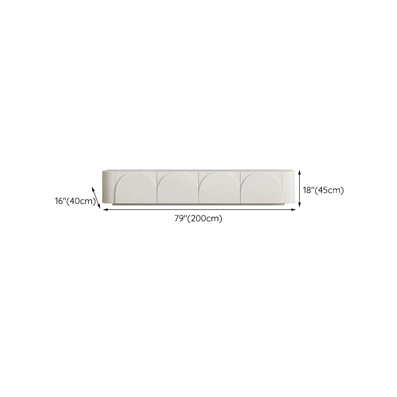 Eigentijdse TV-console van wit hout met ingebouwde opbergruimte TV-standaardconsole voor woonkamer