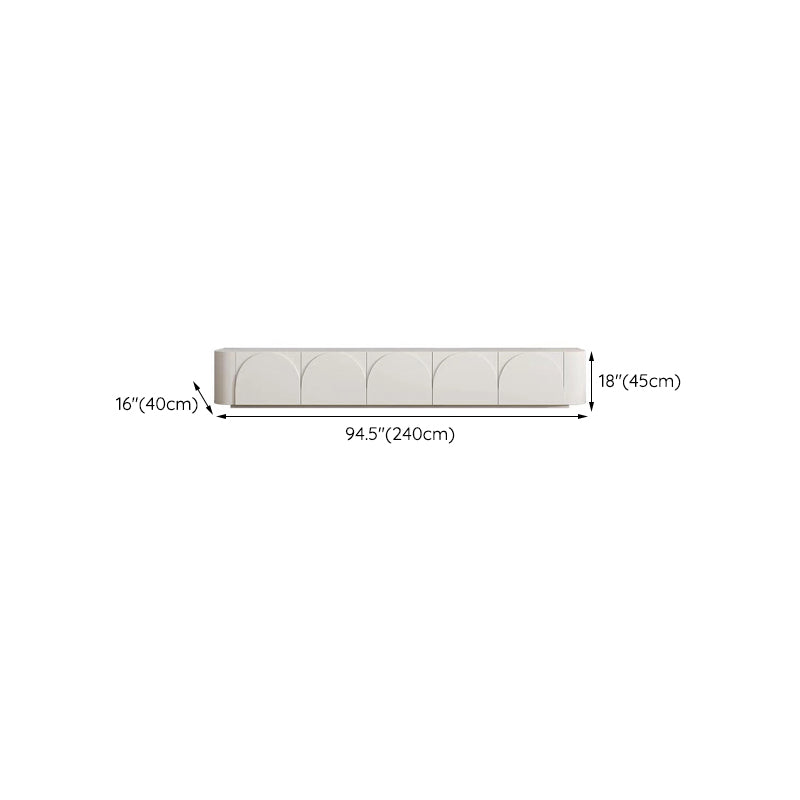 Eigentijdse TV-console van wit hout met ingebouwde opbergruimte TV-standaardconsole voor woonkamer