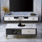 Contemporary TV Console Stone Open Storage TV Stand Console with Drawers and Doors