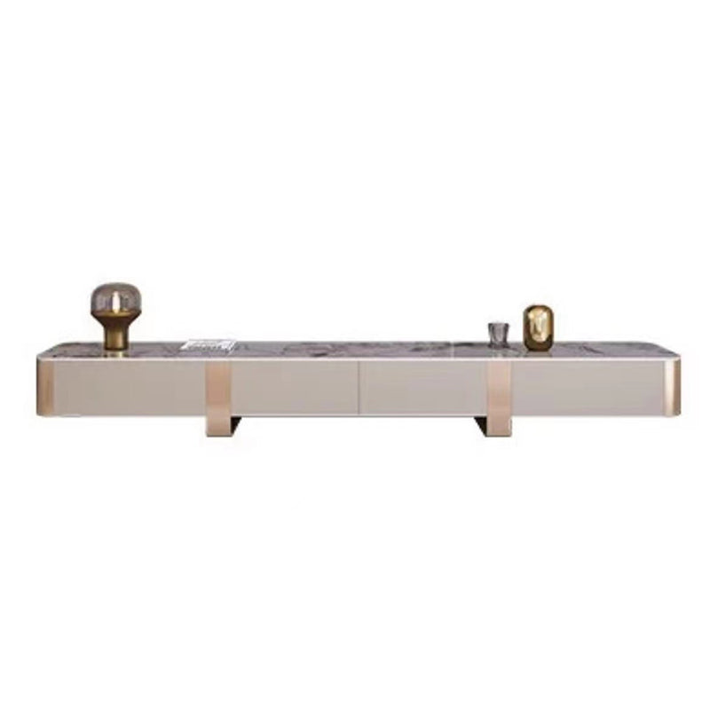 Contemporary TV Console Stone Enclosed Storage TV Stand Console with Drawers 79"L x 16"W x 14"H Clearhalo 'furn' 'furn_tv_stands_entertainment_centers' 'Furniture' 'Living Room Furniture' 'TV Stands & Entertainment Centers' 'TV Stands & Media Storage Furniture' 'tv_stands_entertainment_centers' 6457300