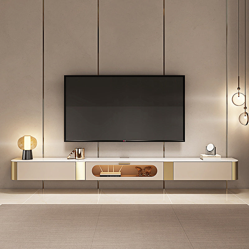 Glam Stone Stand Console Drawers Included Media Console with Doors Clearhalo 'furn' 'furn_tv_stands_entertainment_centers' 'Furniture' 'Living Room Furniture' 'TV Stands & Entertainment Centers' 'TV Stands & Media Storage Furniture' 'tv_stands_entertainment_centers' 6457322