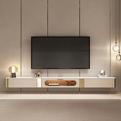 Glam Stone Stand Console Drawers Included Media Console with Doors Clearhalo 'furn' 'furn_tv_stands_entertainment_centers' 'Furniture' 'Living Room Furniture' 'TV Stands & Entertainment Centers' 'TV Stands & Media Storage Furniture' 'tv_stands_entertainment_centers' 6457322
