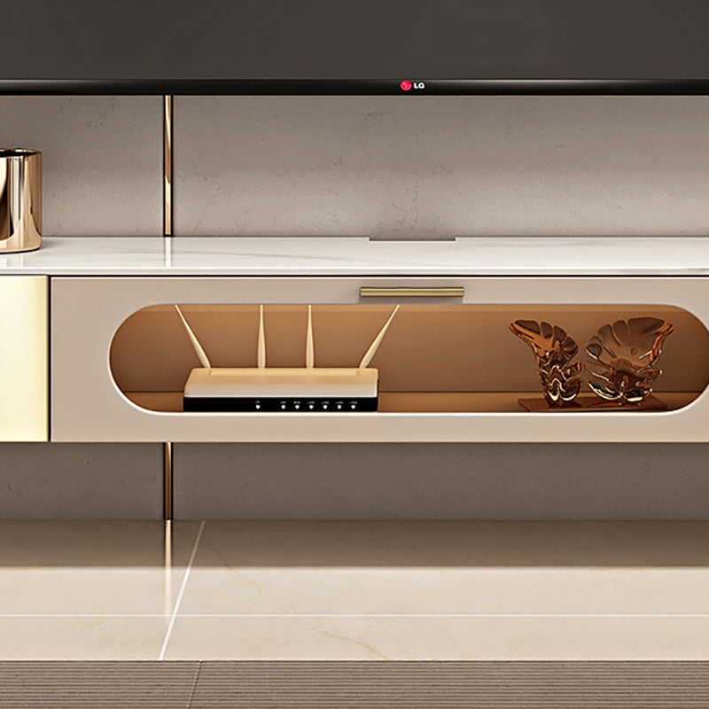 Glam Stone Stand Console Drawers Included Media Console with Doors Clearhalo 'furn' 'furn_tv_stands_entertainment_centers' 'Furniture' 'Living Room Furniture' 'TV Stands & Entertainment Centers' 'TV Stands & Media Storage Furniture' 'tv_stands_entertainment_centers' 6457327