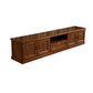 Consola de almacenamiento abierta vintage Consola multimedia de madera de caucho con puertas