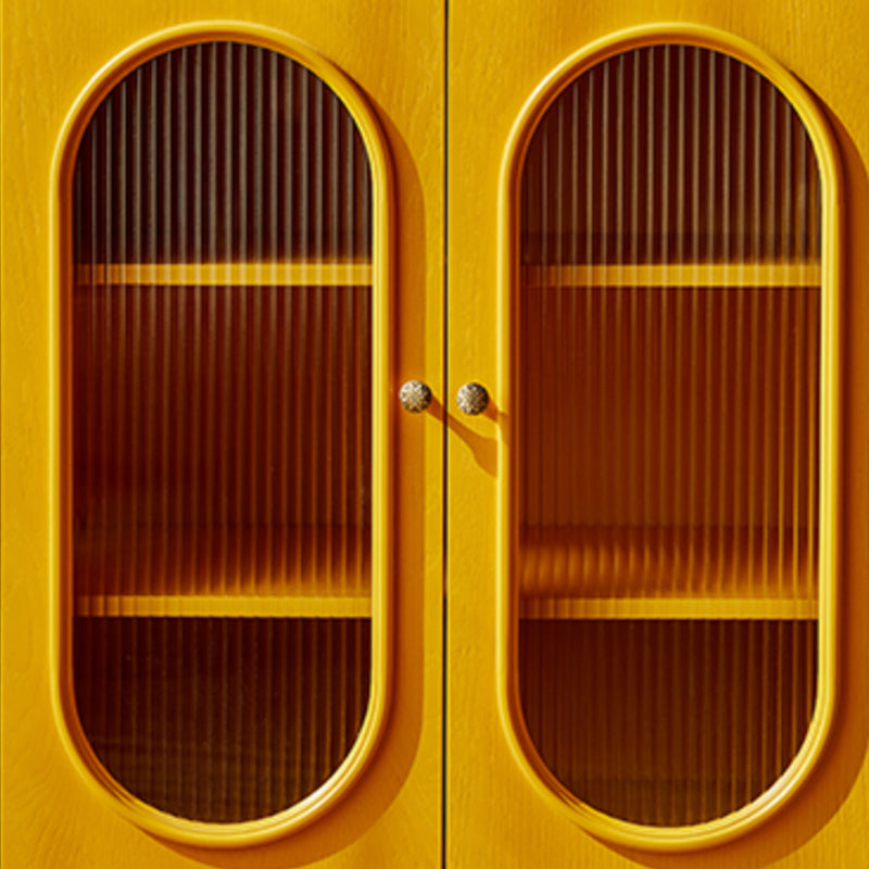 Armoire à exposition de pin scandinave armoire de rangement en verre pour le salon