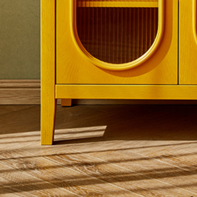 Armoire à exposition de pin scandinave armoire de rangement en verre pour le salon