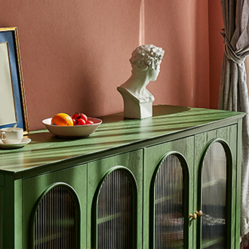 Armoire à exposition de pin scandinave armoire de rangement en verre pour le salon