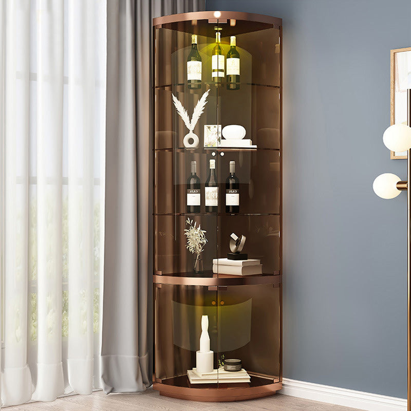 グラムキュリオキャビネットメタルガラスドアリビングルーム用ドア付きビュッフェキャビネット