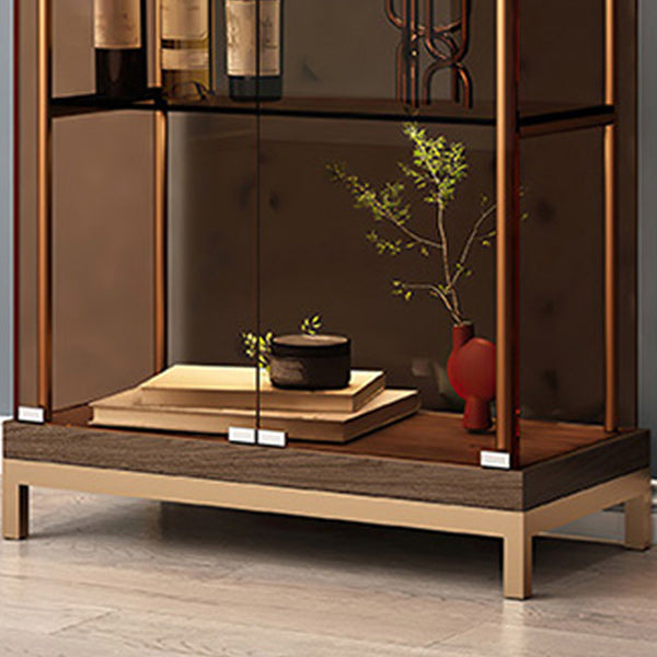 グラムキュリオキャビネットメタルガラスドアリビングルーム用ドア付きビュッフェキャビネット