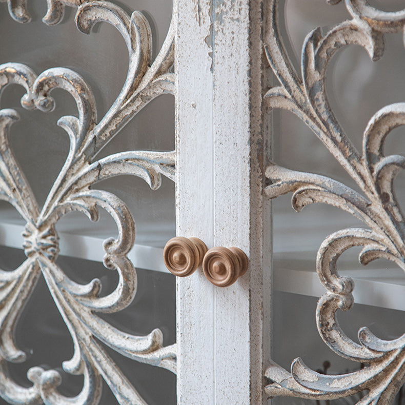 Traditional Wood Display Stand Glass Doors Storage Cabinet with Doors for Living Room Clearhalo 'Display & China Cabinets' 'display_china_cabinets' 'furn' 'furn_display_china_cabinets' 'Furniture' 'Kitchen & Dining Furniture' 6457419