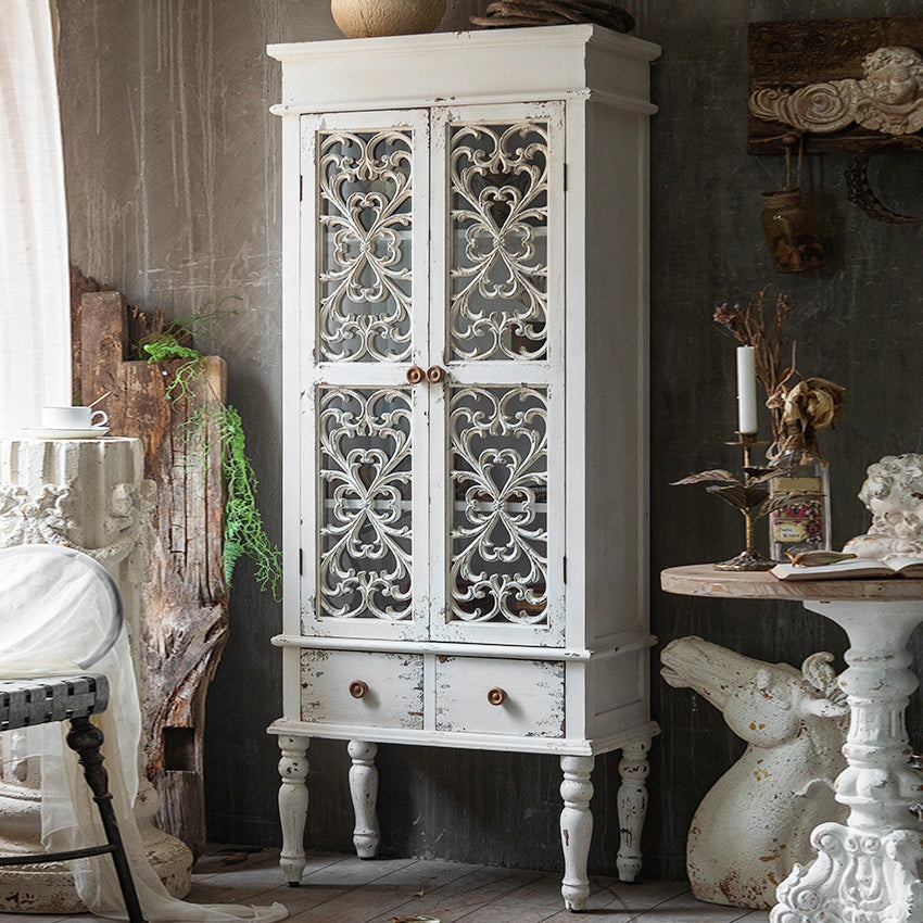 Traditional Wood Display Stand Glass Doors Storage Cabinet with Doors for Living Room Clearhalo 'Display & China Cabinets' 'display_china_cabinets' 'furn' 'furn_display_china_cabinets' 'Furniture' 'Kitchen & Dining Furniture' 6457424