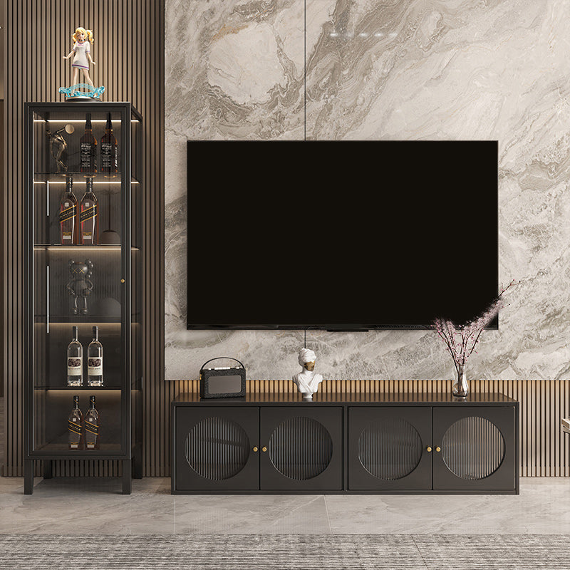 Mobile moderno mobile in metallo porte in vetro a buffet con porte