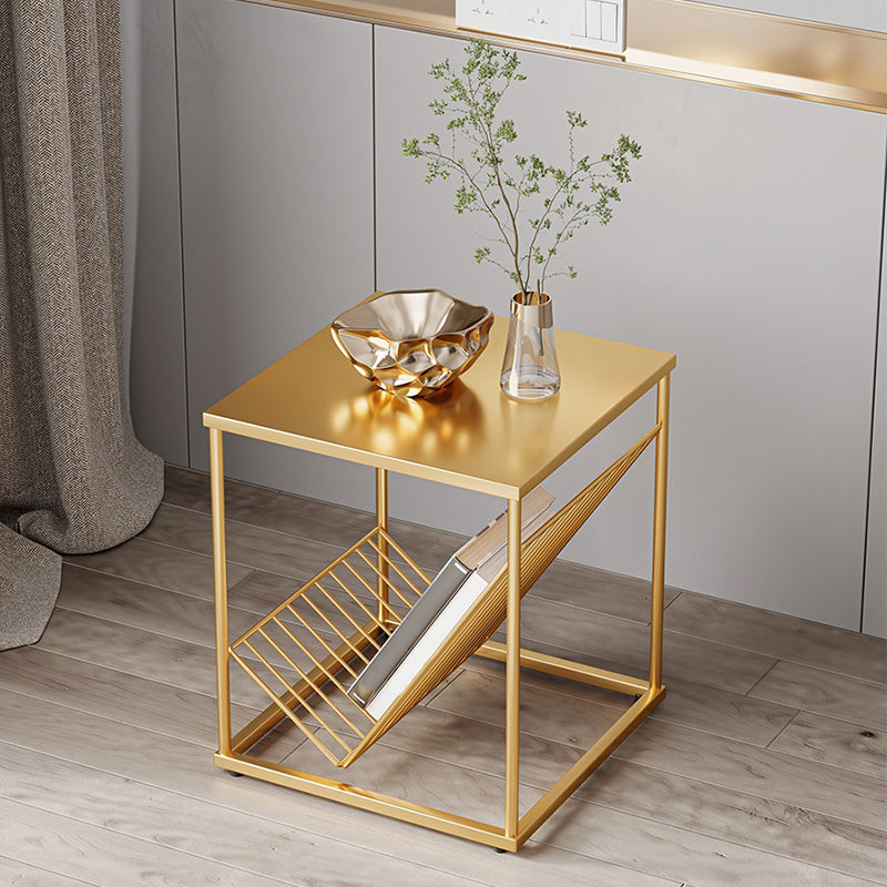 1 Shelf Metal Nightstand Industrial Open Storage Night Table ,19.7" Tall Clearhalo 'Bedroom Furniture' 'furn' 'furn_night_stand' 'Furniture' 'night_stand' 'Nightstands' 6457449