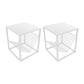 1 Shelf Metal Nightstand Industrial Open Storage Night Table ,19.7" Tall White 2 Piece Set Clearhalo 'Bedroom Furniture' 'furn' 'furn_night_stand' 'Furniture' 'night_stand' 'Nightstands' 6457457
